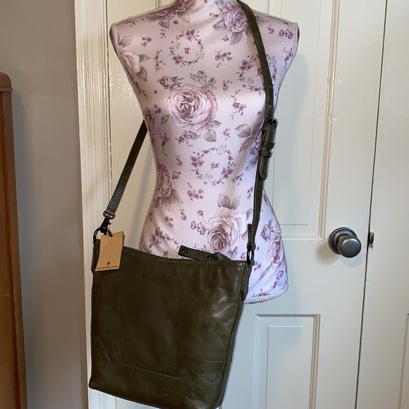 Frye Melissa small hobo bag leather adjustable strap olive green - Picture 2 of 12